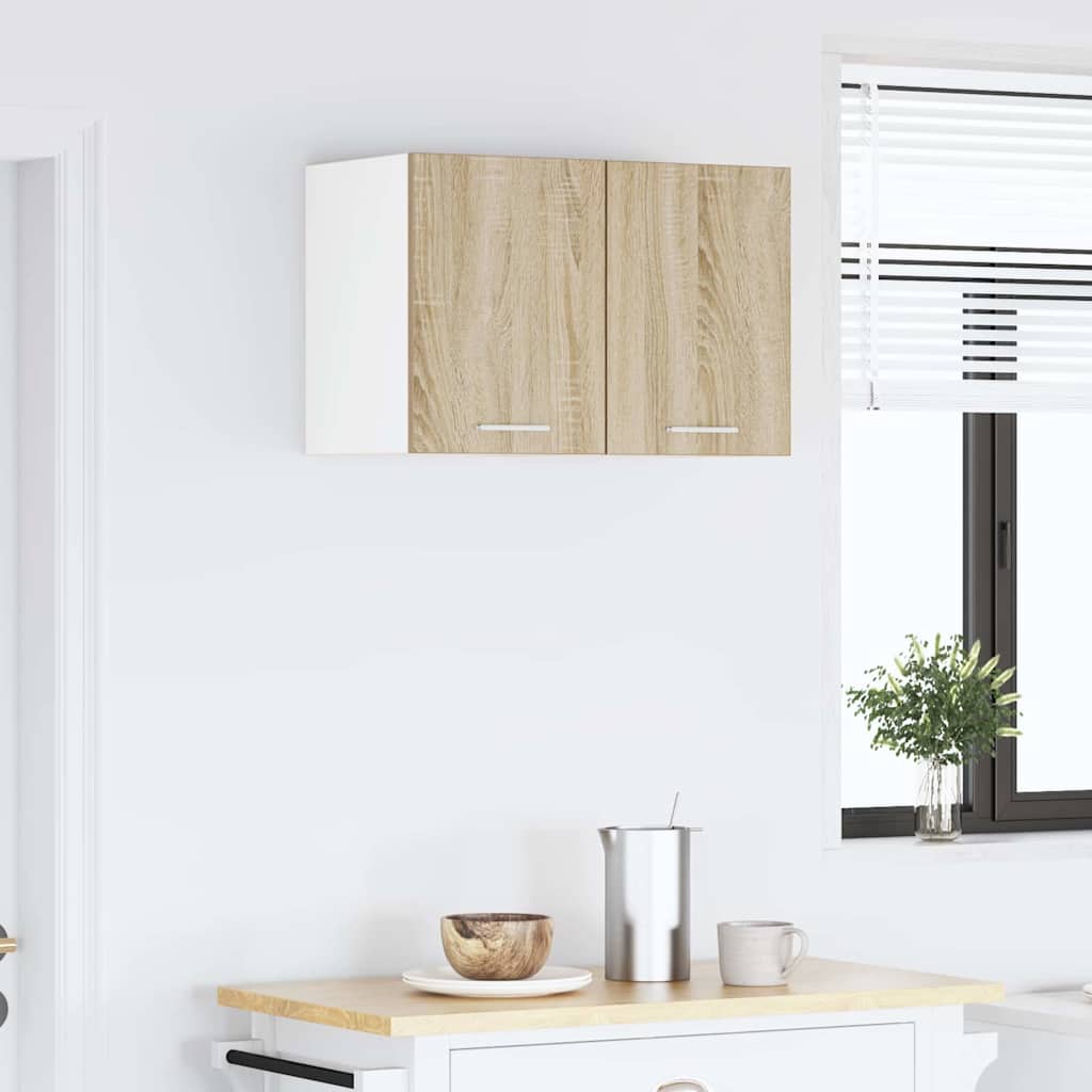 Hanging Cabinet Riga 2 pcs Sonoma Oak and White 30 x 31 x 40 cm